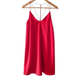 Bardot Women's Spaghetti Straps Feminine Mini Dainty Minimalist Red Dress Size 6